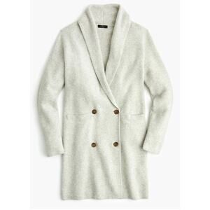 J Crew Double Breasted Cardigan Sweater Long Coat Oversize Gray Size XXL